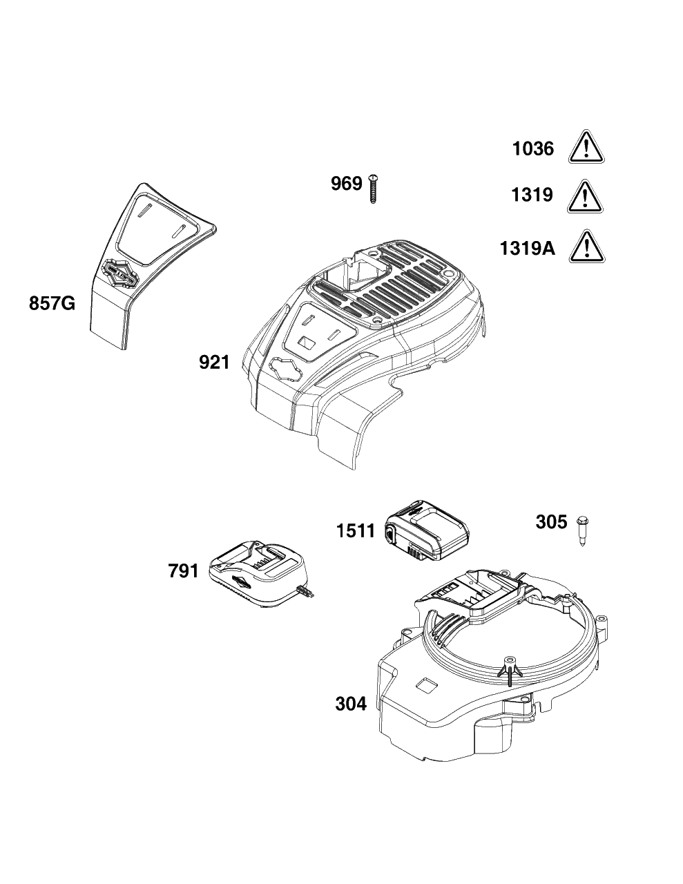 Blower Housing Group Diagram and Parts List for 92J0B-0006-H1  Briggs and Stratton Engine